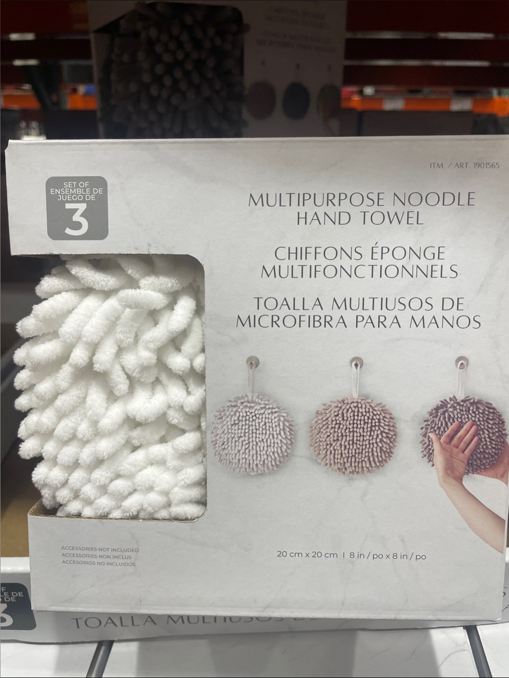 Multipurpose Noodle Microfiber Hand Towel - White (Set of 3);choice of color set